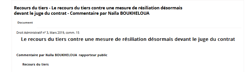 Le recours du tiers contre une mesure de résiliation désormais devant le juge du contrat