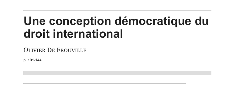 Une conception démocratique du droit international