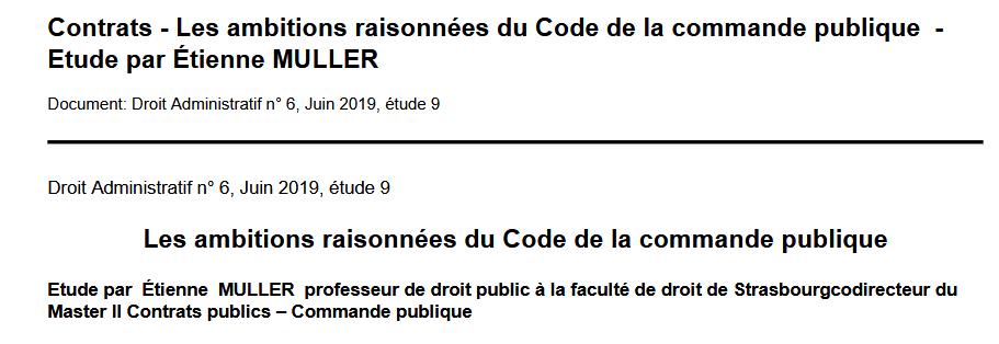 Les ambitions raisonnées du Code de la commande publique