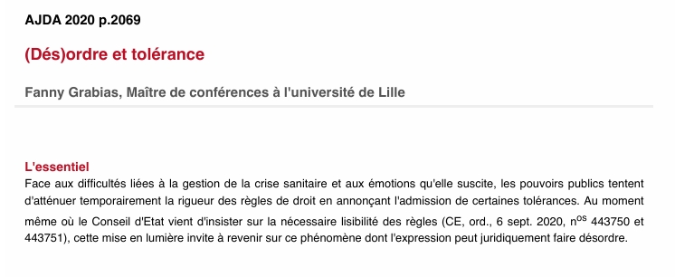 (Dés)ordre et tolérance