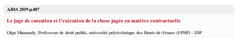 Le juge de cassation et l'exécution de la chose jugée en matière contractuelle