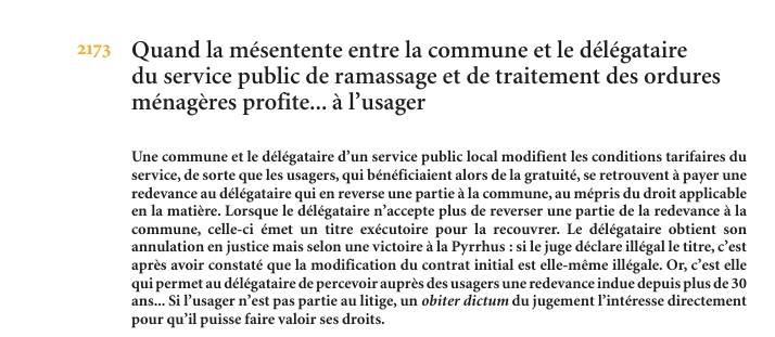 Quandla mésentente entre la commune et le délégataire du service public de ramassage et de traitement des ordures ménagères profite... à l’usager