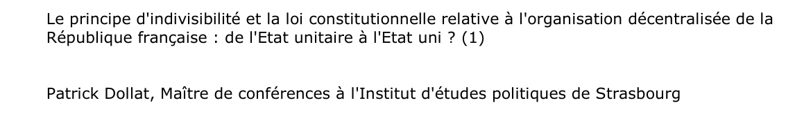 Le principe d'indivisibilité et la loi constitutionnelle relative à l'organisation décentralisée de la  République française : de l'Etat unitaire à l'Etat uni ?