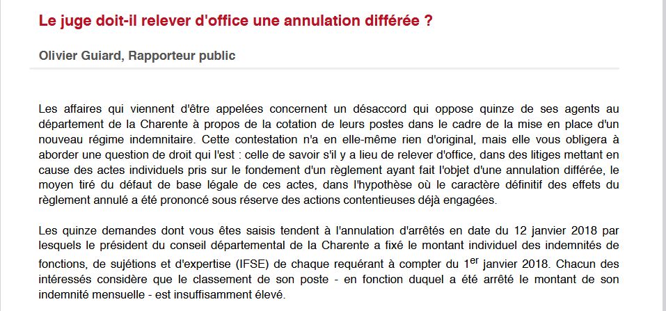 Le juge doit-il relever d'office une annulation différée ?