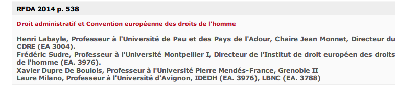 Droit administratif et Convention européenne des droits de l'homme