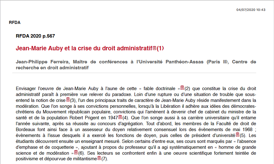 Jean-Marie Auby et la crise du droit administratif (1)