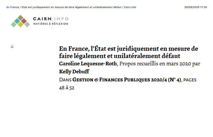 En France, l’État est juridiquement en mesure de faire légalement et unilatéralement défaut