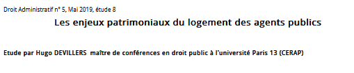 Les enjeux patrimoniaux du logement des agents publics