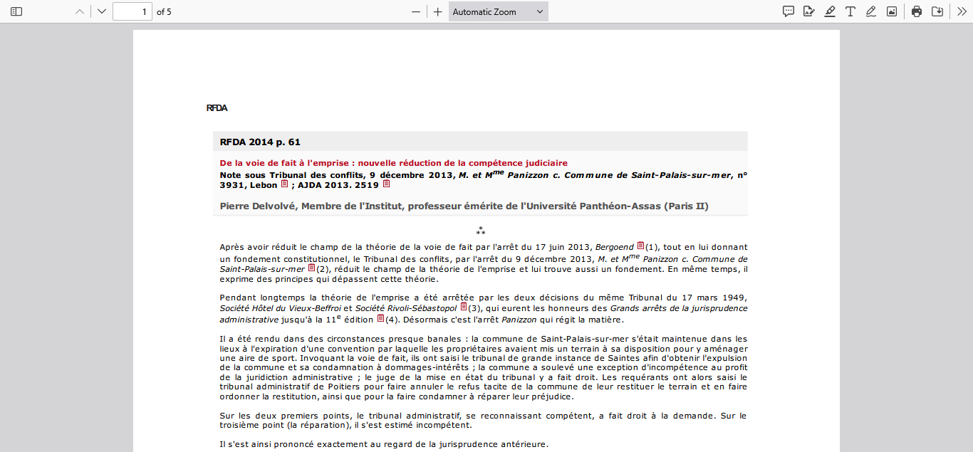 De la voie de fait à l'emprise : nouvelle réduction de la compétence judiciaire