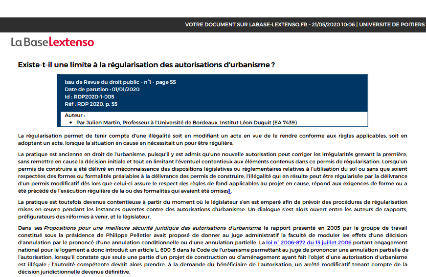 Existe-t-il une limite à la régularisation des autorisations d'urbanisme ?
