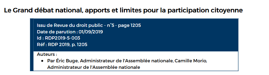 Le Grand débat national, apports et limites pour la participation citoyenne
