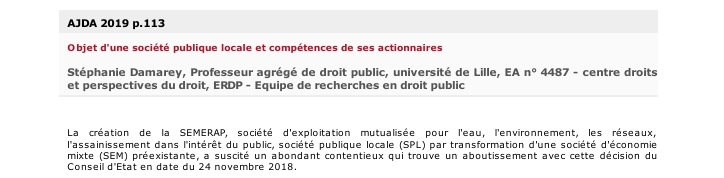 Objet d'une société publique locale et compétences de ses actionnaires