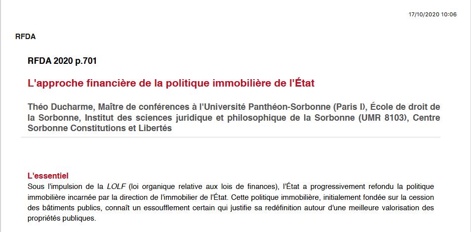 L'approche financière de la politique immobilière de l'État
