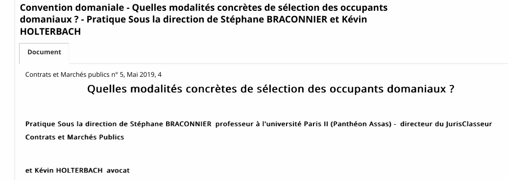 Convention domaniale - Quelles modalités concrètes de sélection des occupants domaniaux ?