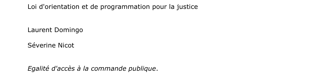 Loi d'orientation et de programmation pour la justice