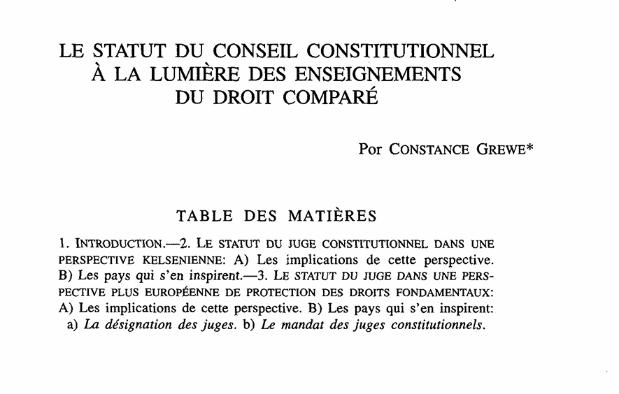 LE STATUT DU CONSEIL CONSTITUTIONNEL Á LA LUMIÉRE DES ENSEIGNEMENTS DU DROIT COMPARÉ