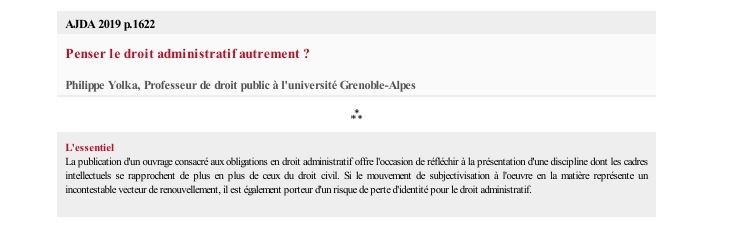 Penser le droit administratif autrement ?
