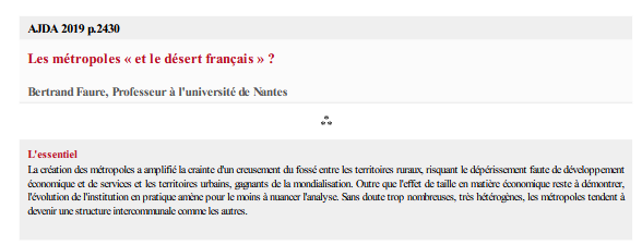 Les métropoles « et le désert français » ?