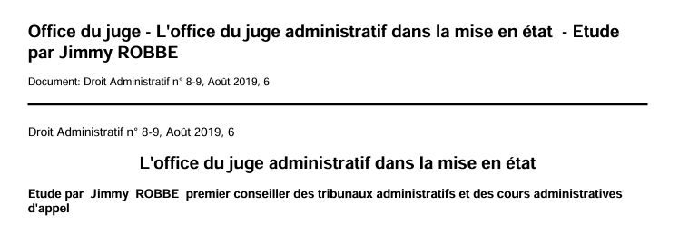 Office du juge - L'office du juge administratif dans la mise en état