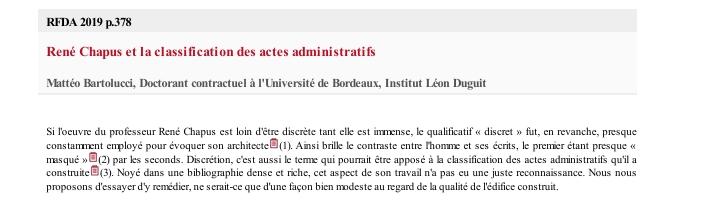 René Chapus et la classification des actes administratifs