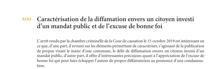 Caractérisation de la diffamation envers un citoyen investi d’un mandat public et de l’excuse de bonne foi