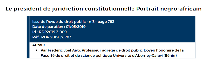 Le président de juridiction constitutionnelle Portrait négro-africain