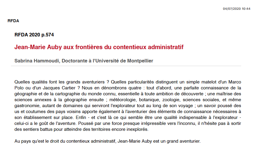 Jean-Marie Auby aux frontières du contentieux administratif
